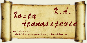 Kosta Atanasijević vizit kartica